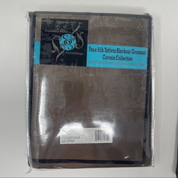 NEW Exclusive Fabrics Grommet Blackout Faux Silk Taffeta 2 Curtains - 50X84 - - Picture 3 of 6